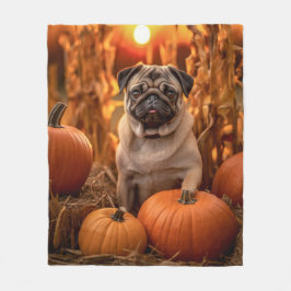Herbst-Mops Fleecedecke