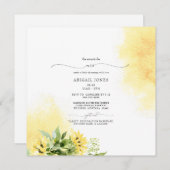 Herbst Mrs Sunflower Yellow Brautparty Square Einladung (Vorne/Hinten)
