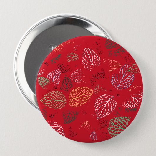 Herbst, Muster der Blätter Button (Vorne & Hinten)
