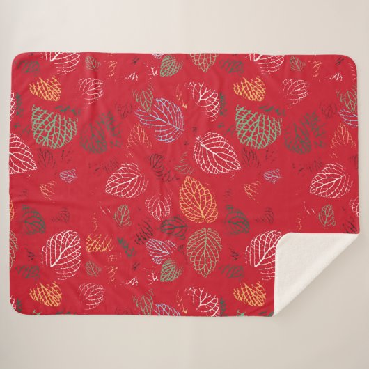 Herbst, Muster der Blätter Sherpadecke (Vorderseite (Horizontal))