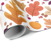 Herbst - Muster für Herbstleaves und Acorns Geschenkpapier (Rolleneckpunkt)
