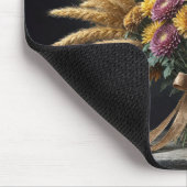 Herbst-Mutter-Blumenstrauß mit Weizenstängeln Mousepad (Ecke)