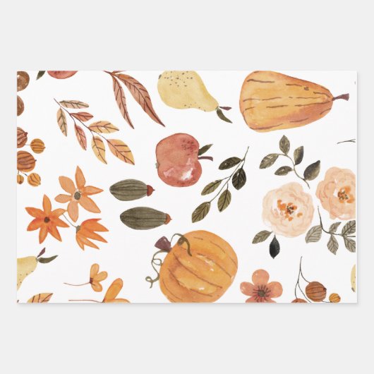 Herbst - Nahtloses Muster Geschenkpapier Set (Vorderseite 3)