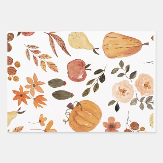 Herbst - Nahtloses Muster Geschenkpapier Set (Vorderseite 2)