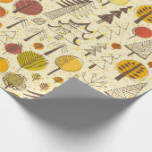 Herbst. Nahtloses Muster mit Wald, Herbstbacken Geschenkpapier (Ecke)
