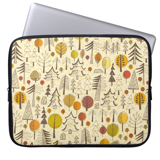 Herbst. Nahtloses Muster mit Wald, Herbstbacken Laptopschutzhülle (Vorderseite)