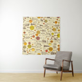 Herbst. Nahtloses Muster mit Wald, Herbstbacken Wandteppich (Beispiel (Horizontal))