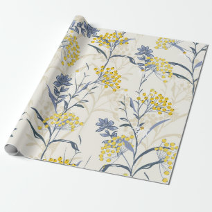 Herbst nahtloses Muster vintage mit gelben Beeren Geschenkpapier
