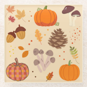 Herbst Natur Glasuntersetzer