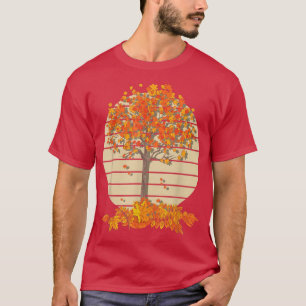 Herbst Natur Herbst Blätter Bäume Wald Retro T-Shirt
