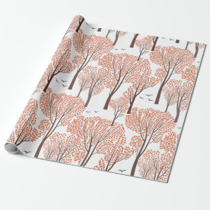 Herbst Natur Wildtiere nahtlos Muster Herbst Bäume Geschenkpapier