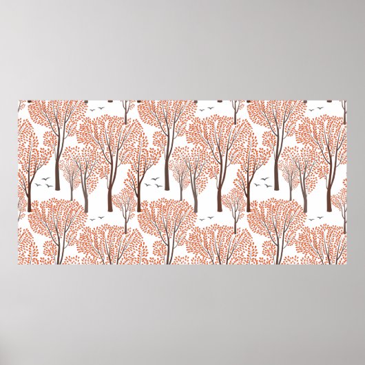 Herbst Natur Wildtiere nahtlos Muster Herbst Bäume Poster (Vorne)