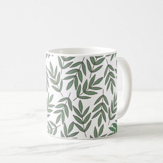 Herbst | Nature Greenery Leaf Foliage Muster Kaffeetasse (VorderseiteRechts)