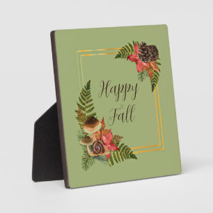 Herbst-Naturrahmen mit anpassbarem Text Fotoplatte