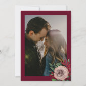 Herbst Navy Burgundy Floral Wedding Save The Date (Rückseite)