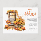 Herbst - Neue Adresse wechseln Ankündigungspostkarte (Vorderseite)
