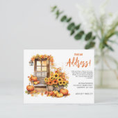 Herbst - Neue Adresse wechseln Ankündigungspostkarte (Stehend Vorderseite)