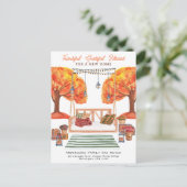 Herbst neue Zuhause Moderne, gemütliche Porsche Sz Ankündigungspostkarte (Stehend Vorderseite)