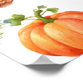 Herbst Niedlich Kleine Pumpkin Babydusche Begrüßun Poster (Ecke)