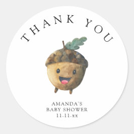 Herbst niedliche Eichel - vielen Dank Runder Aufkleber