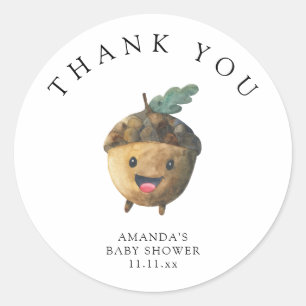 Herbst niedliche Eichel - vielen Dank Runder Aufkleber