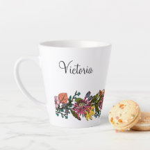 Herbst niedliche Modhand gezeichnet Blume und Blät