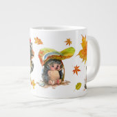 Herbst Niedliche Tiere Clipart Jumbo-Tasse (Vorderseite Rechts)