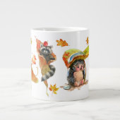 Herbst Niedliche Tiere Clipart Jumbo-Tasse (Vorderseite)