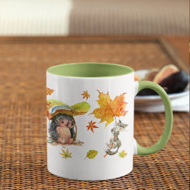 Herbst Niedliche Tiere Clipart Tasse