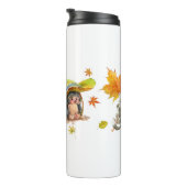 Herbst Niedliche Tiere Clipart Thermosbecher (Nach rechts gedreht)