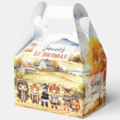 Herbst Niedliche Waldtiere Geburtstag großer Gabel Geschenkschachtel (Rückseite)