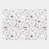 Herbst Niedlicher Doodle Geschenkpapier Set (Vorderseite 2)
