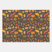 Herbst Niedlicher Doodle Geschenkpapier Set (Vorderseite)