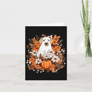 Herbst Niedlicher Hundeghost mit KürbisHalloween H Karte