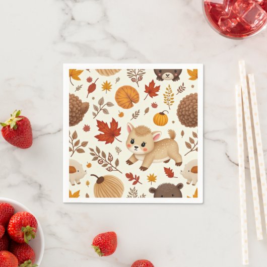 Herbst niedliches Hirsch Serviette (Beispiel)