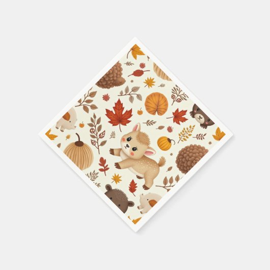 Herbst niedliches Hirsch Serviette (Ecke)