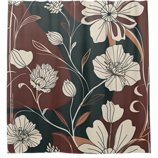 Herbst Noir Bloom Duschvorhang (Vorderseite)