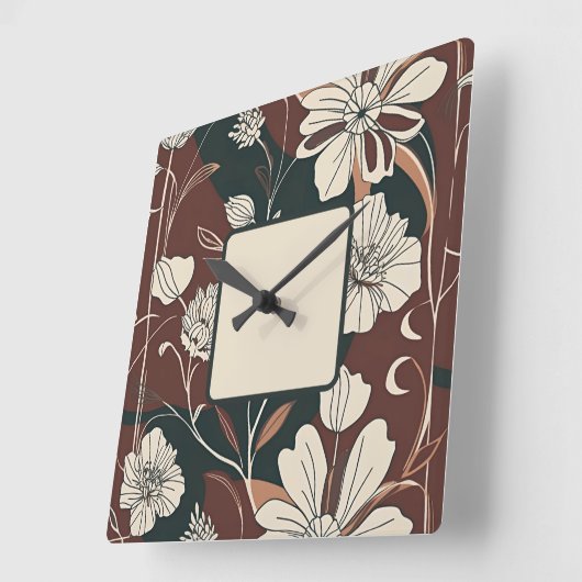 Herbst-Noir blüht Wall Uhr (Winkel)