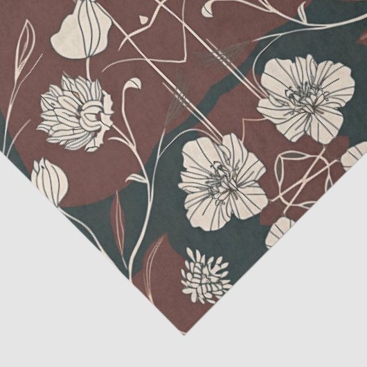 Herbst-Noir-Blüten dekoutieren Seidenpapier (Ausschnitt)