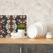 Herbst Noir Blüten g Glass Schneidebrett