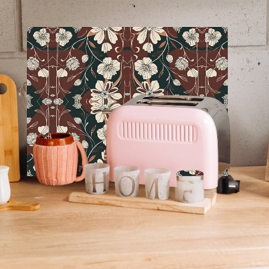 Herbst Noir Blüten g Glass Schneidebrett