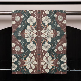 Herbst-Noir-Blüten Geschirrtuch