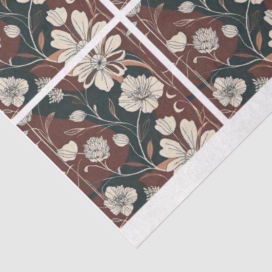 Herbst Noir-Blüten geteufelt Seidenpapier (Ausschnitt)