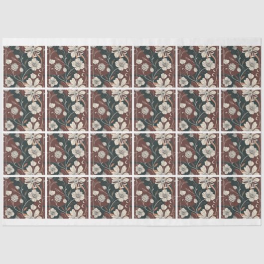 Herbst Noir-Blüten geteufelt Seidenpapier (Vorderseite)