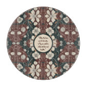 Herbst Noir Blüten individuell einstellbar rund Schneidebrett (Vorderseite)