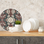 Herbst Noir Blüten individuell einstellbar rund Schneidebrett