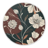 Herbst-Noir-Blüten Keramikknauf (Vorderseite)