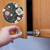 Herbst-Noir-Blüten Keramikknauf