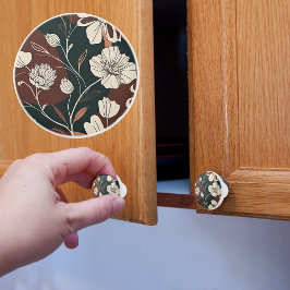 Herbst-Noir-Blüten Keramikknauf