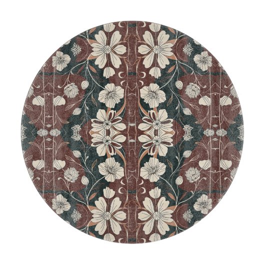 Herbst-Noir-Blüten Schneidebrett (Vorderseite)